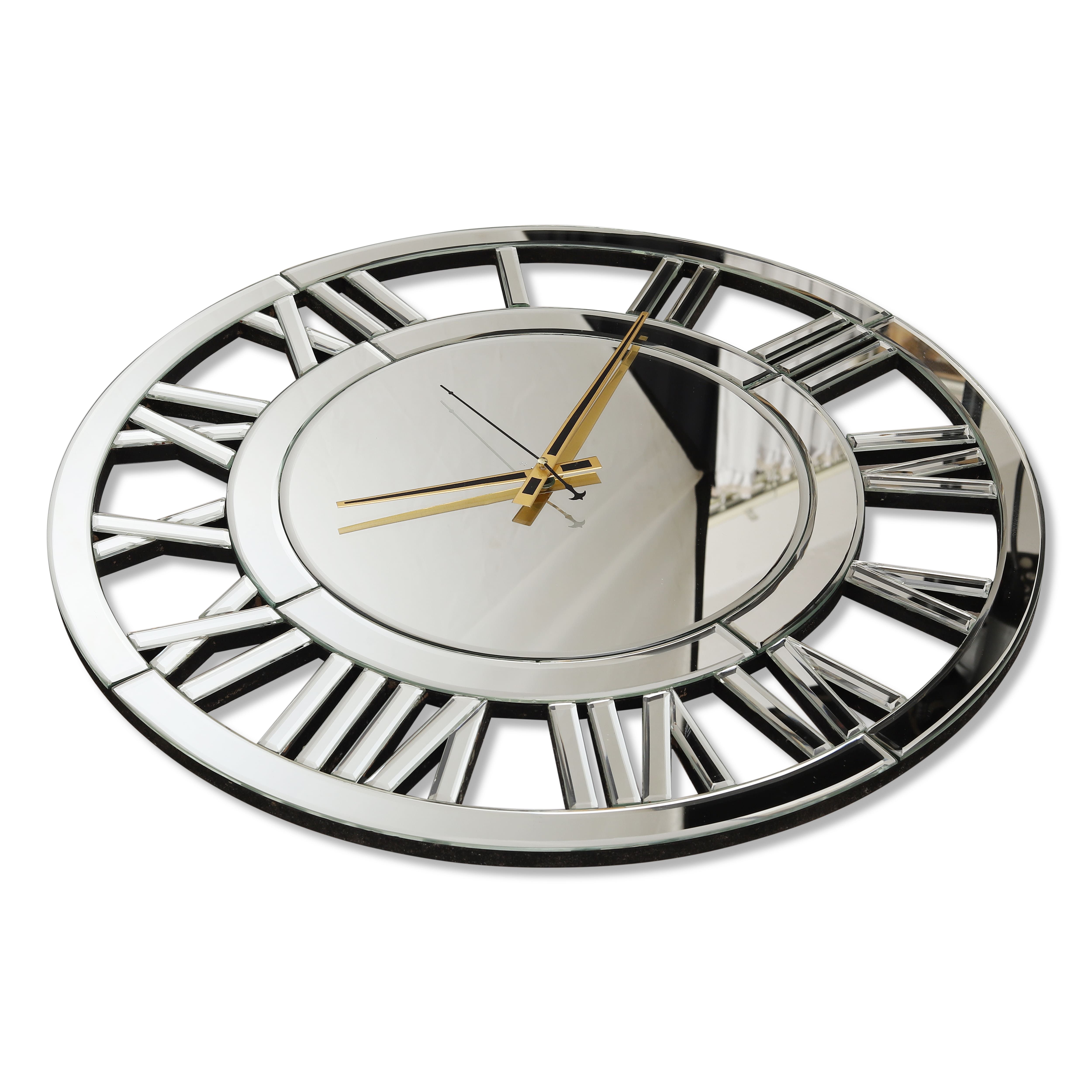 Mirror Wall Clock Roman Numerical Style thumbnail Mirror Wall Clock Roman Numerical Style thumbnail