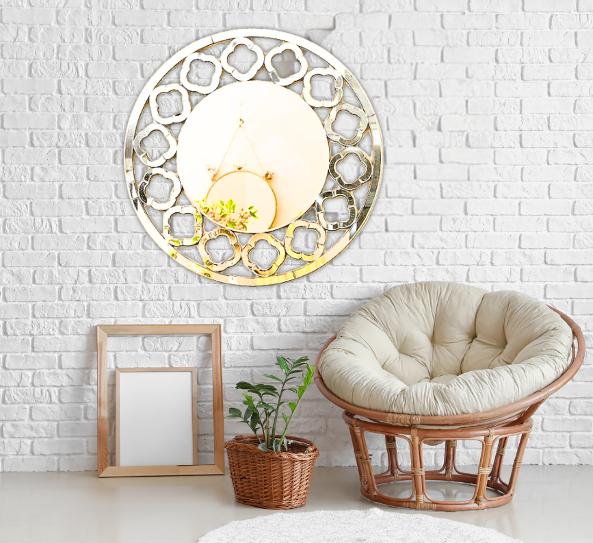 Venetian Design Wall Mirror Round Shape (36x36) Inch Venetian Design Wall Mirror Round Shape (36x36) Inch