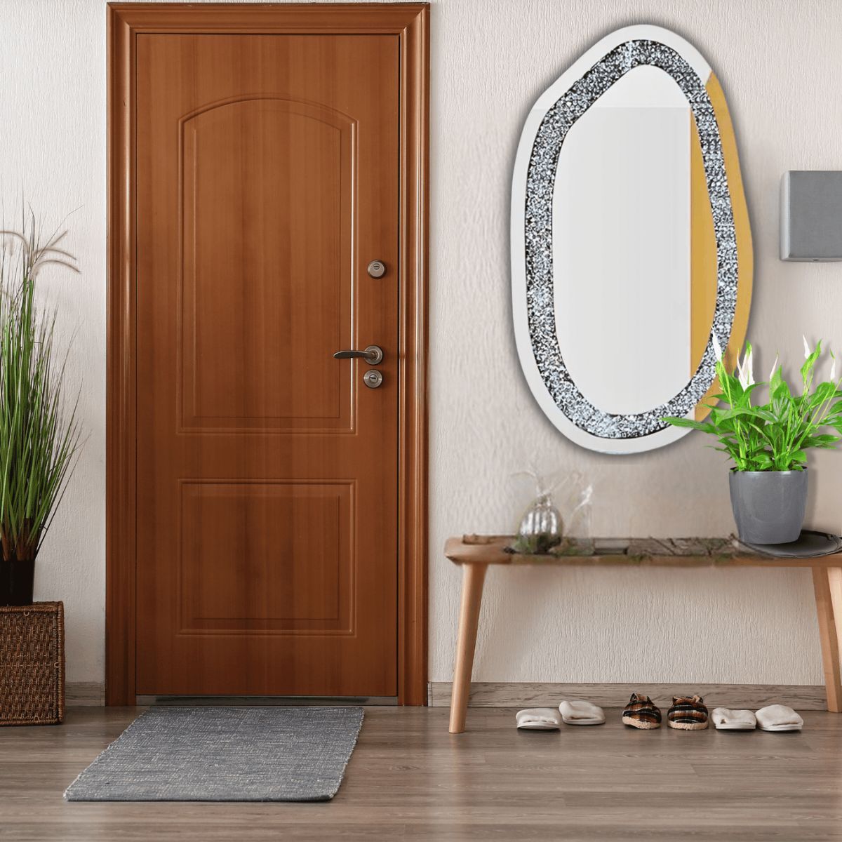 Crystal Oval Design Wall Mirror thumbnail Crystal Oval Design Wall Mirror thumbnail