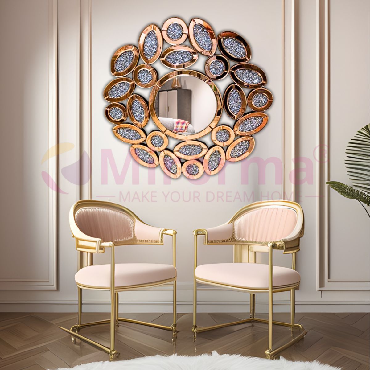 3D Cystal Diamand Wall Mirror Oval and Round Circle Style 3D Cystal Diamand Wall Mirror Oval and Round Circle Style