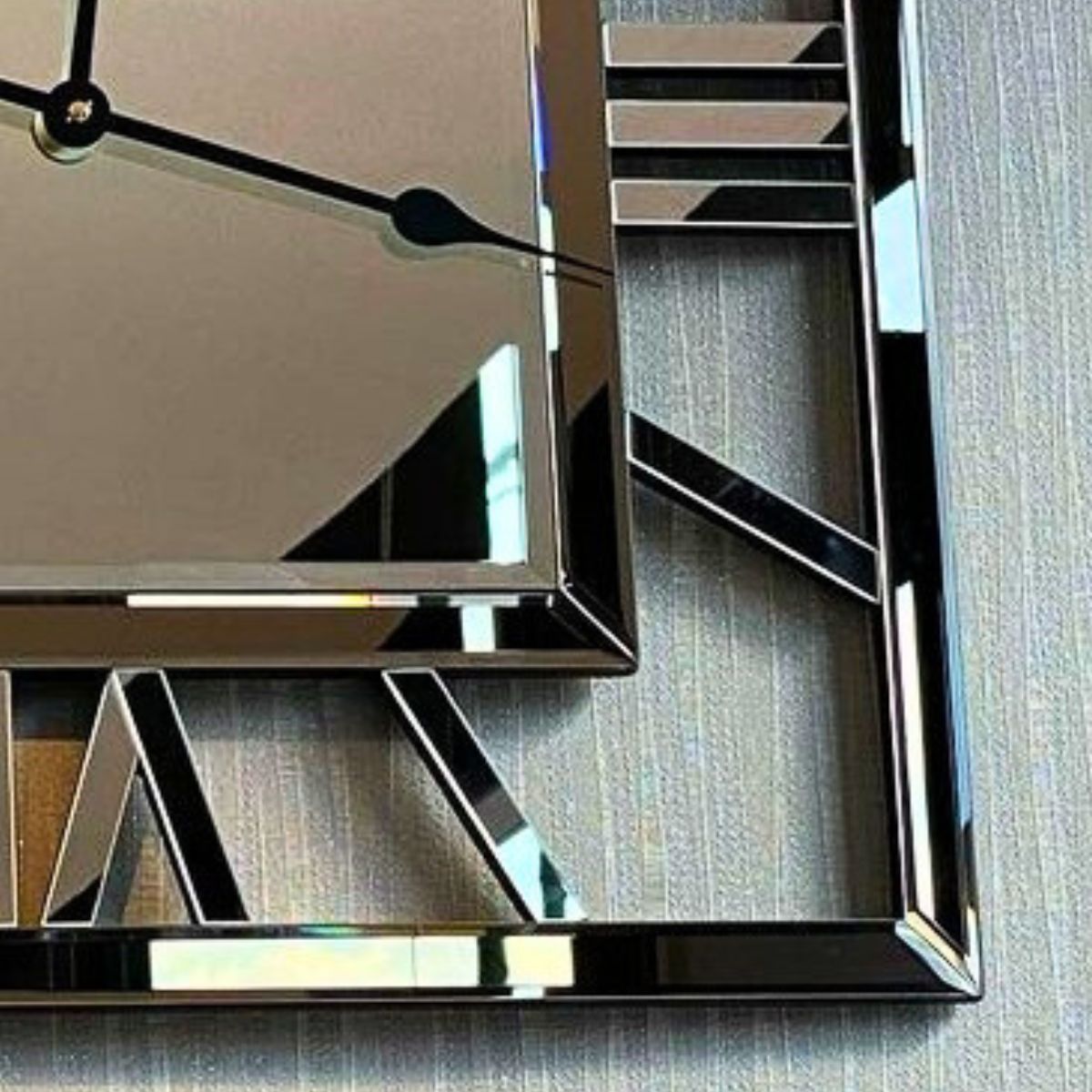 Square Shape Roman Number Style Mirror Clock Grey Color thumbnail