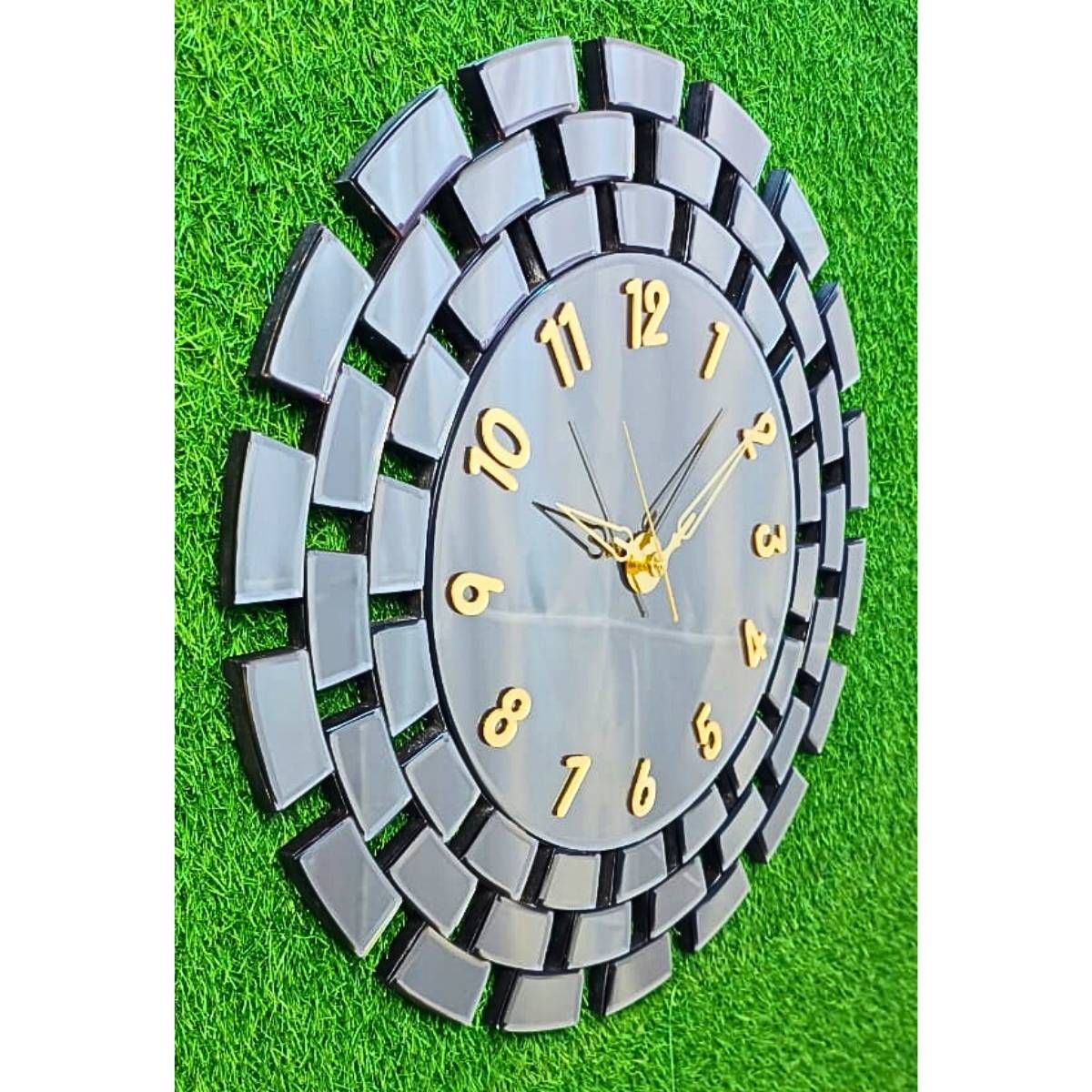 Gitti Style Mirror wall Clock Grey Color (24x24) Inch thumbnail