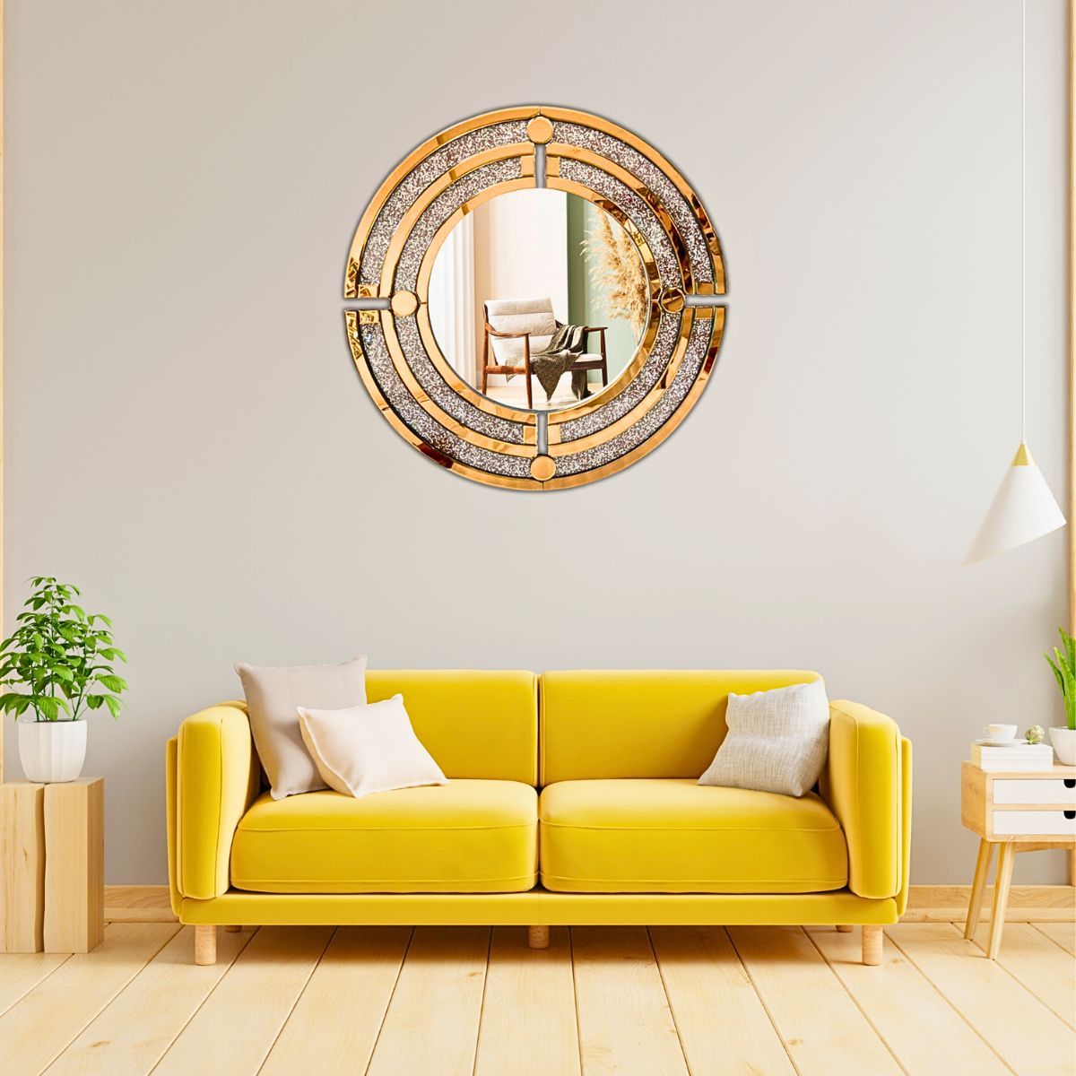 Double Ring Style Wall Mirror Round Shape (36x36) Inch Double Ring Style Wall Mirror Round Shape (36x36) Inch