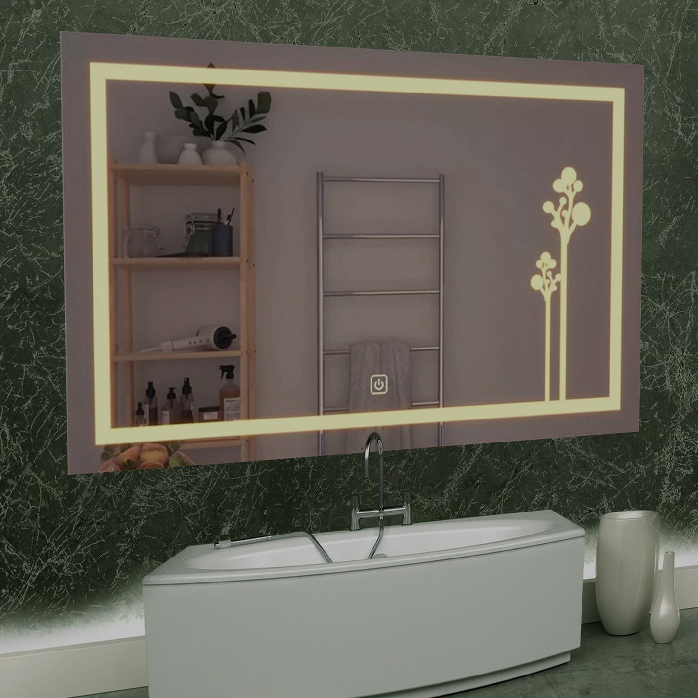 Dreamy LED Bathroom Mirror with Tree Illusion Design  thumbnail