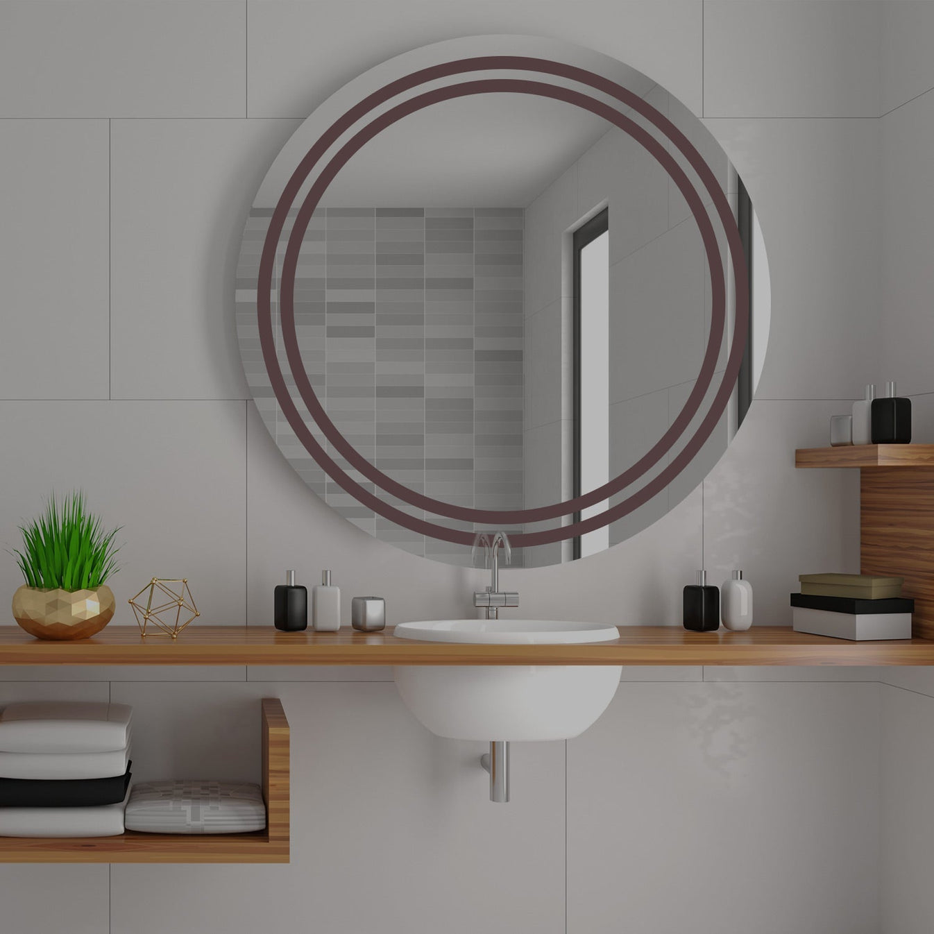 LED Round Shape Bathroom Wall Mirror thumbnail LED Round Shape Bathroom Wall Mirror thumbnail