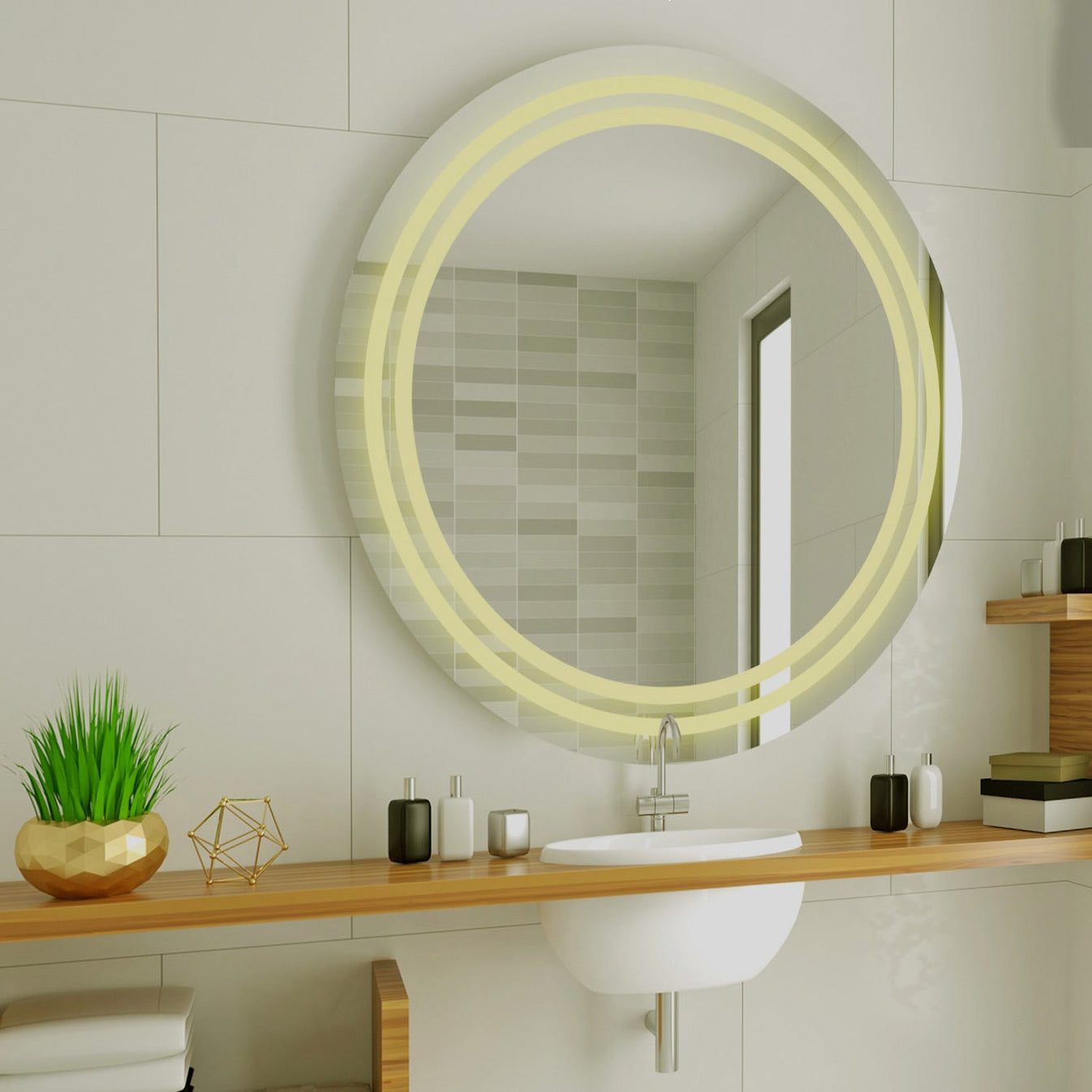 LED Round Shape Bathroom Wall Mirror thumbnail LED Round Shape Bathroom Wall Mirror thumbnail