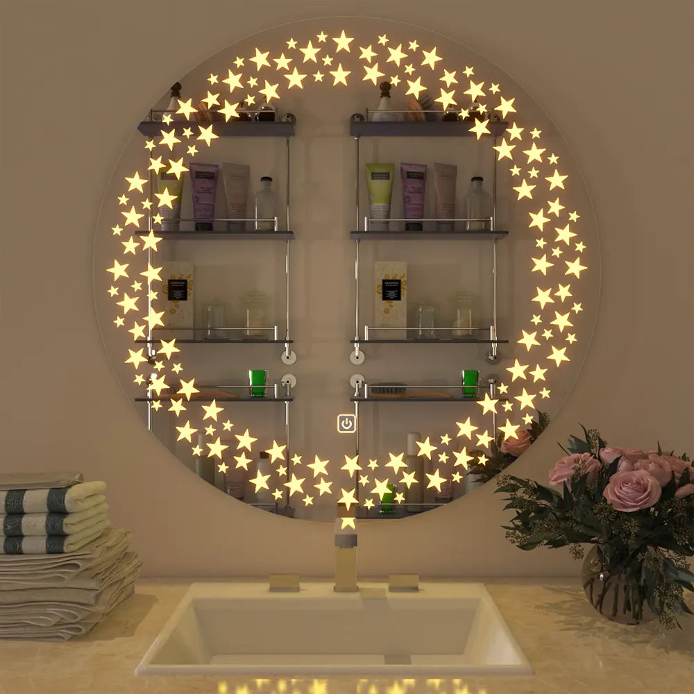 Twinkling Stars Bathroom Mirror With LED