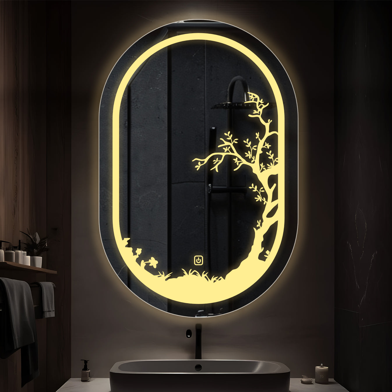 Design Art LED Bathroom Wall Mirror thumbnail Design Art LED Bathroom Wall Mirror thumbnail