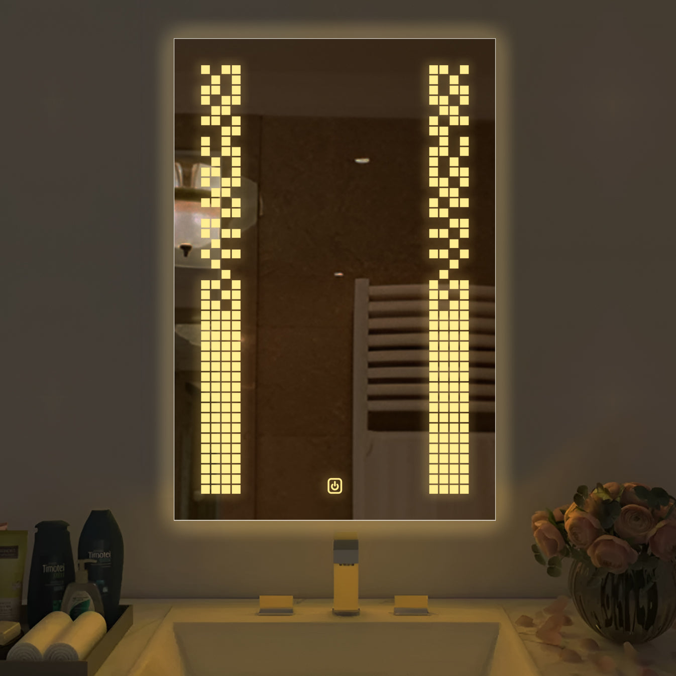  Rectangular Shaped Minimalistic Design LED Bathroom Mirror