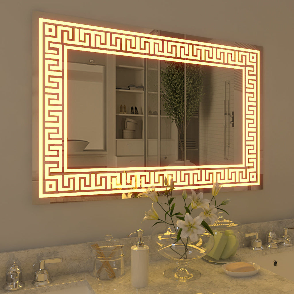 Rectangular Bathroom Mirror with LED Lights thumbnail Rectangular Bathroom Mirror with LED Lights thumbnail