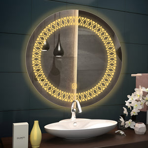 Artistic Pattern Design Art LED Wall Mirror thumbnail