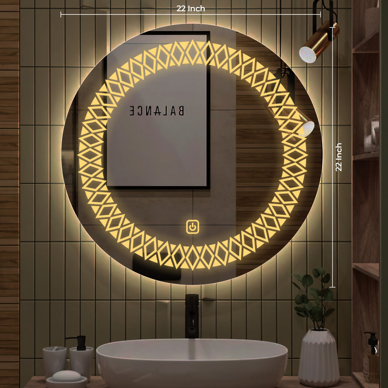 Artistic Pattern Design Art LED Wall Mirror thumbnail