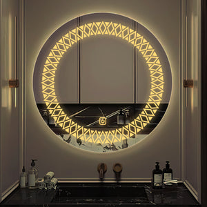 Artistic Pattern Design Art LED Wall Mirror