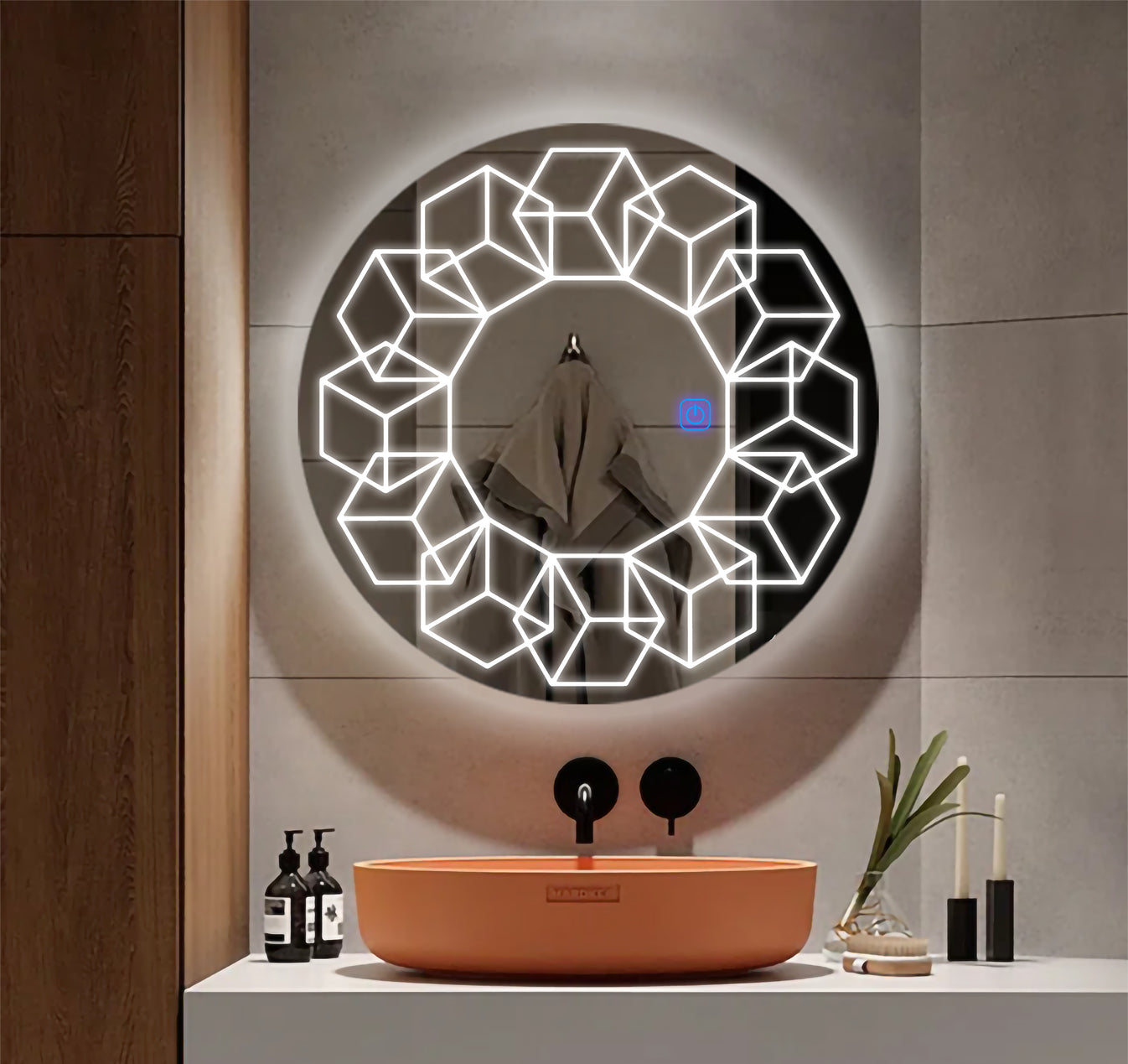 Cubicles Design Art LED Bathroom Mirror