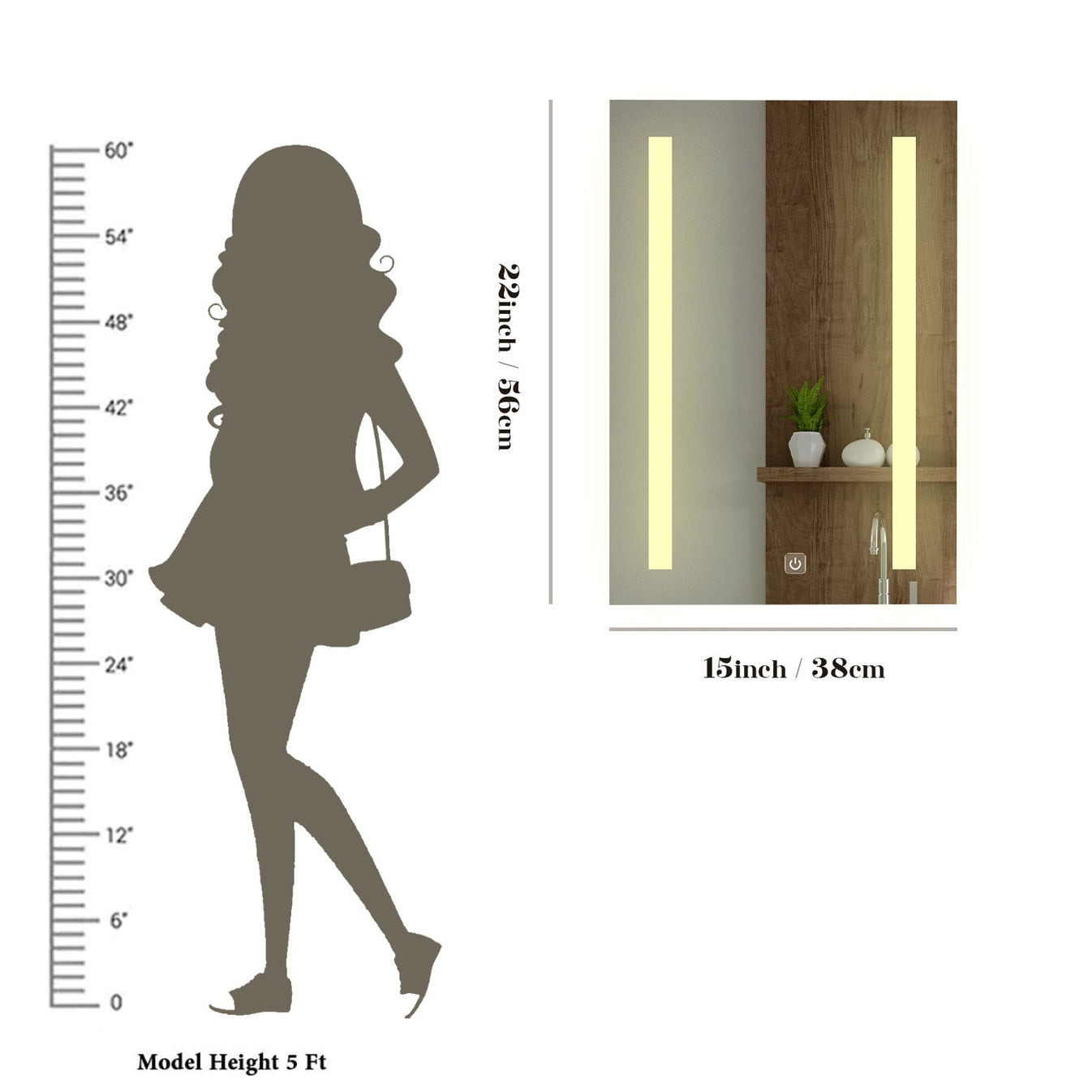 Modern Design LED Rectangular Bathroom Mirror thumbnail