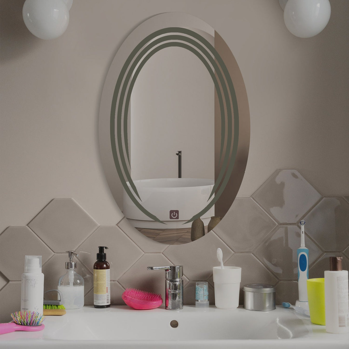 Oval LED Bathroom Mirror thumbnail Oval LED Bathroom Mirror thumbnail