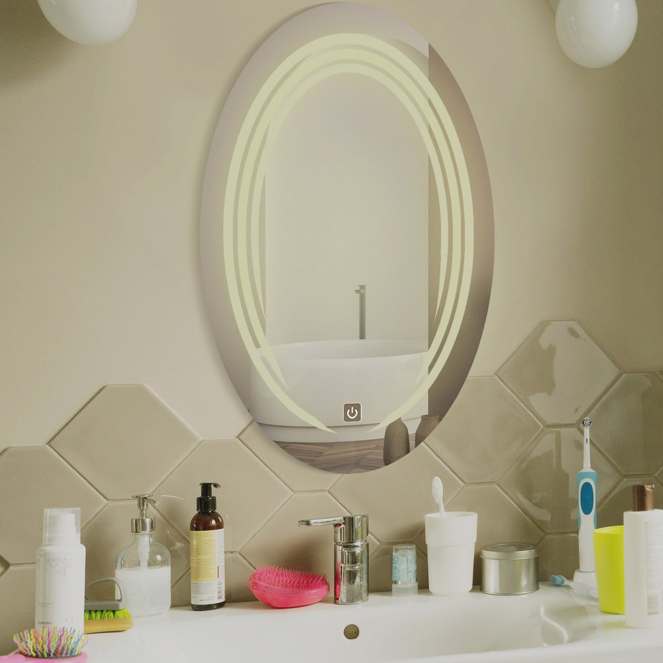 Oval LED Bathroom Mirror thumbnail Oval LED Bathroom Mirror thumbnail