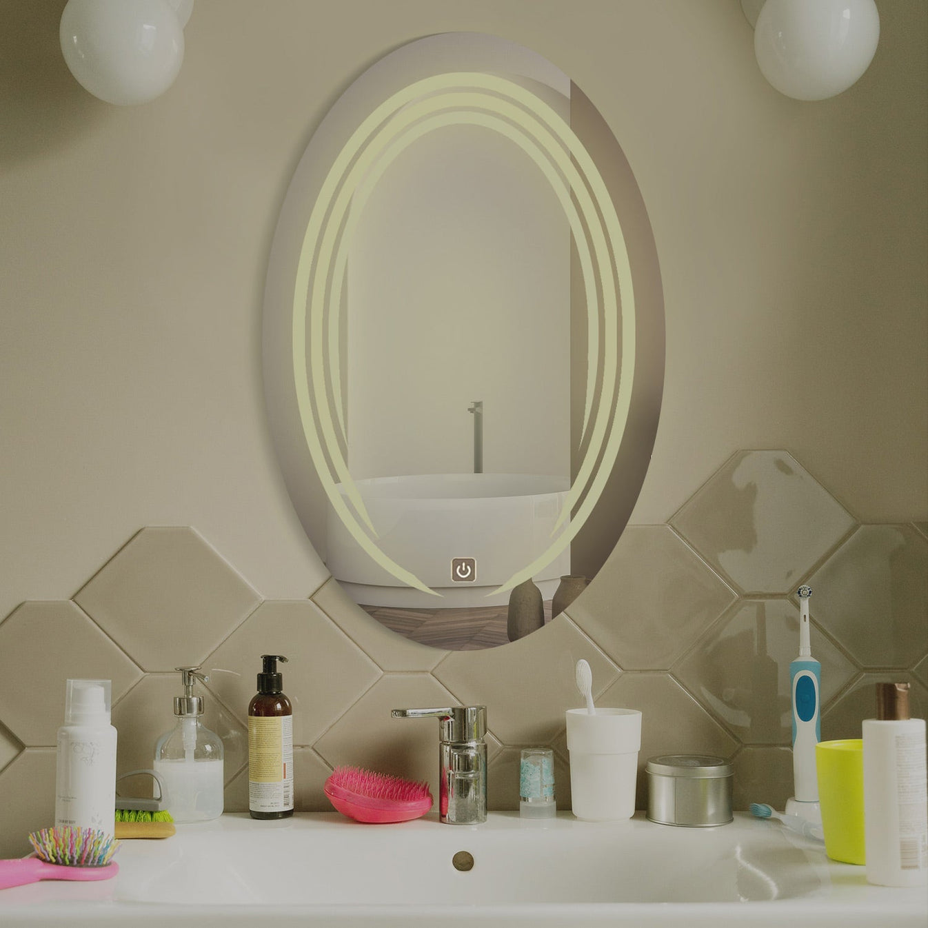  Oval LED Bathroom Mirror
