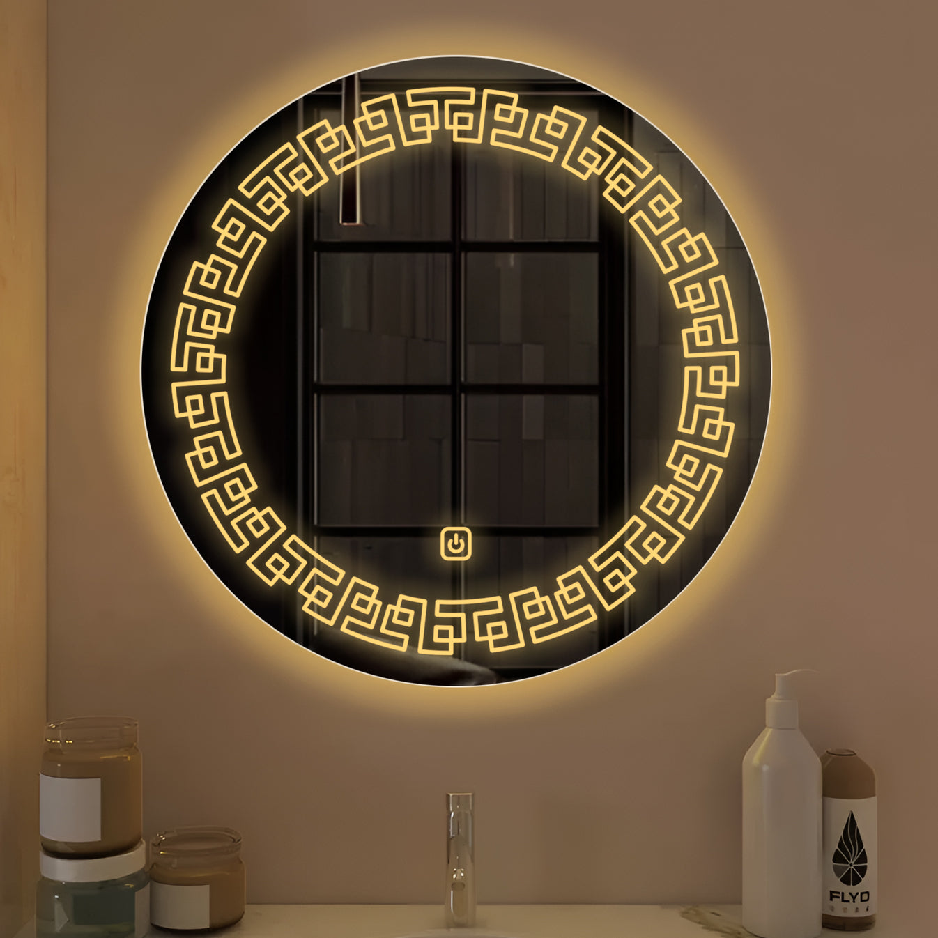 Minimalistic Pattern LED Bathroom Wall Mirror