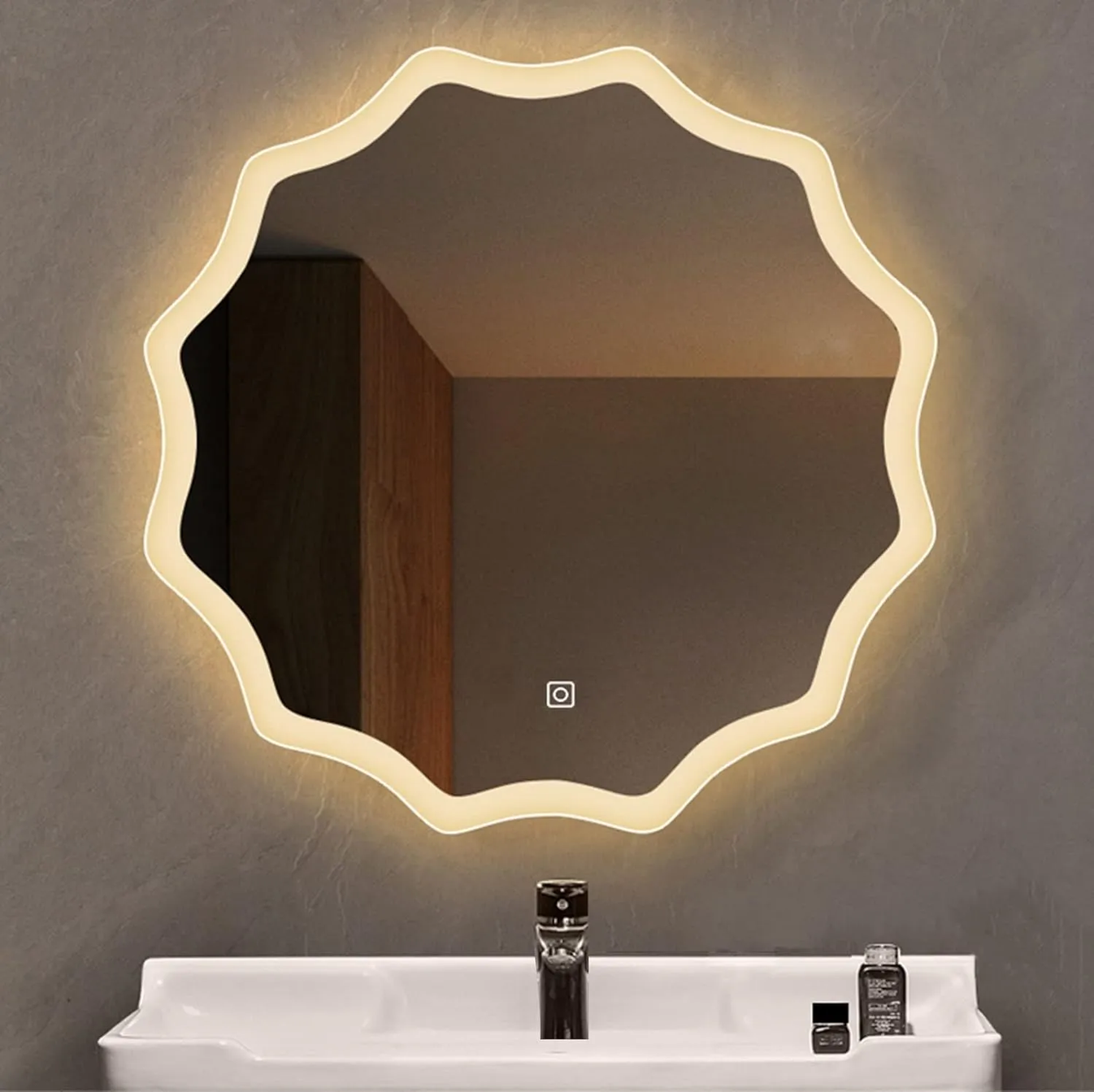 Decorative Artistic Pattern LED Bathroom Mirror thumbnail
