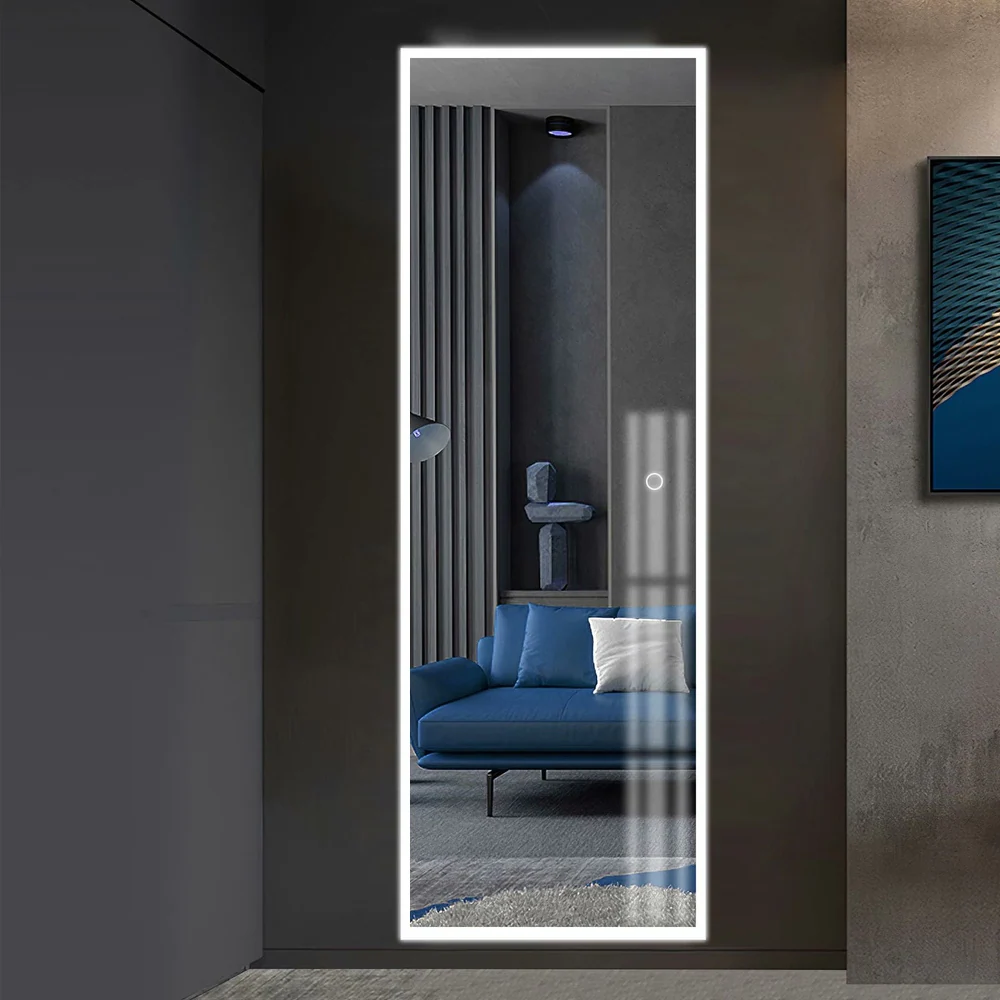 Lighted Dressing Mirror Large Rectangle Bathroom Mirrors Dimmable LED Vanity Mirror with Touch Button thumbnail Lighted Dressing Mirror Large Rectangle Bathroom Mirrors Dimmable LED Vanity Mirror with Touch Button thumbnail