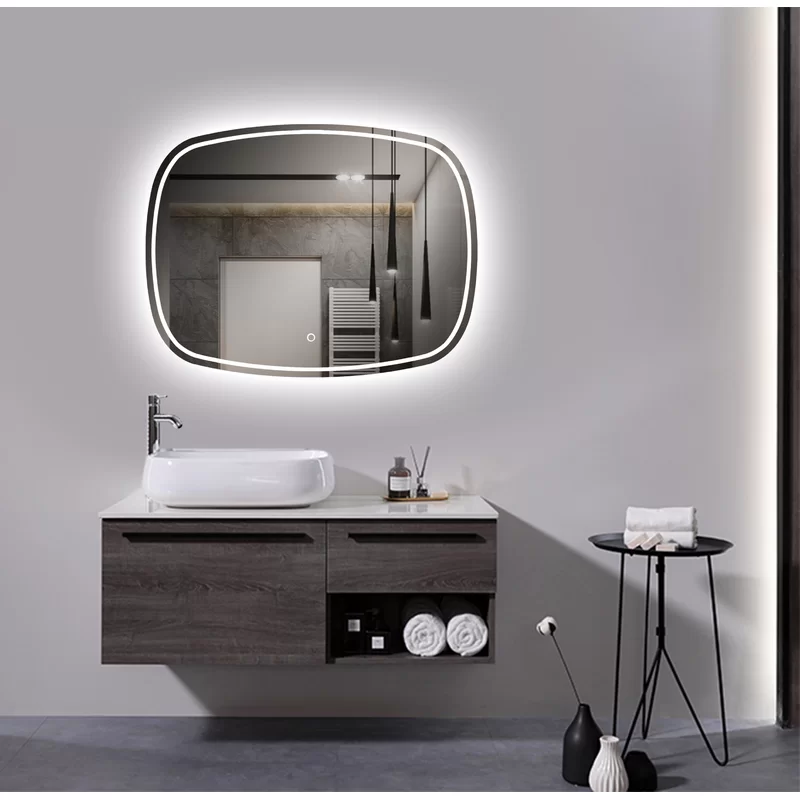 Oval LED Wall Mirror With Touch Sensor (3 Led Lights Integrated)
