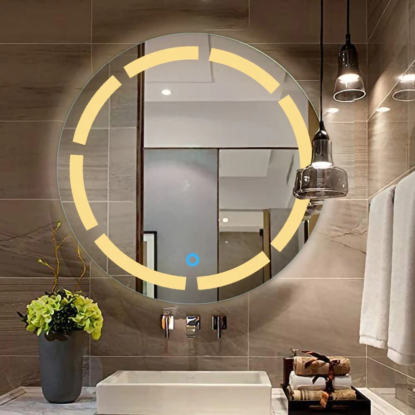 Strips Round Led Bathroom Mirror (3 Lights Integrated) thumbnail