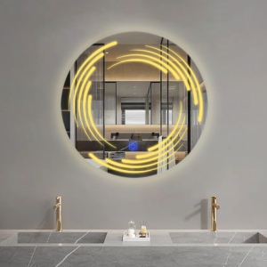 Round Bathroom Mirror With Touch Sensor (3 Lights Integrated) Round Bathroom Mirror With Touch Sensor (3 Lights Integrated)