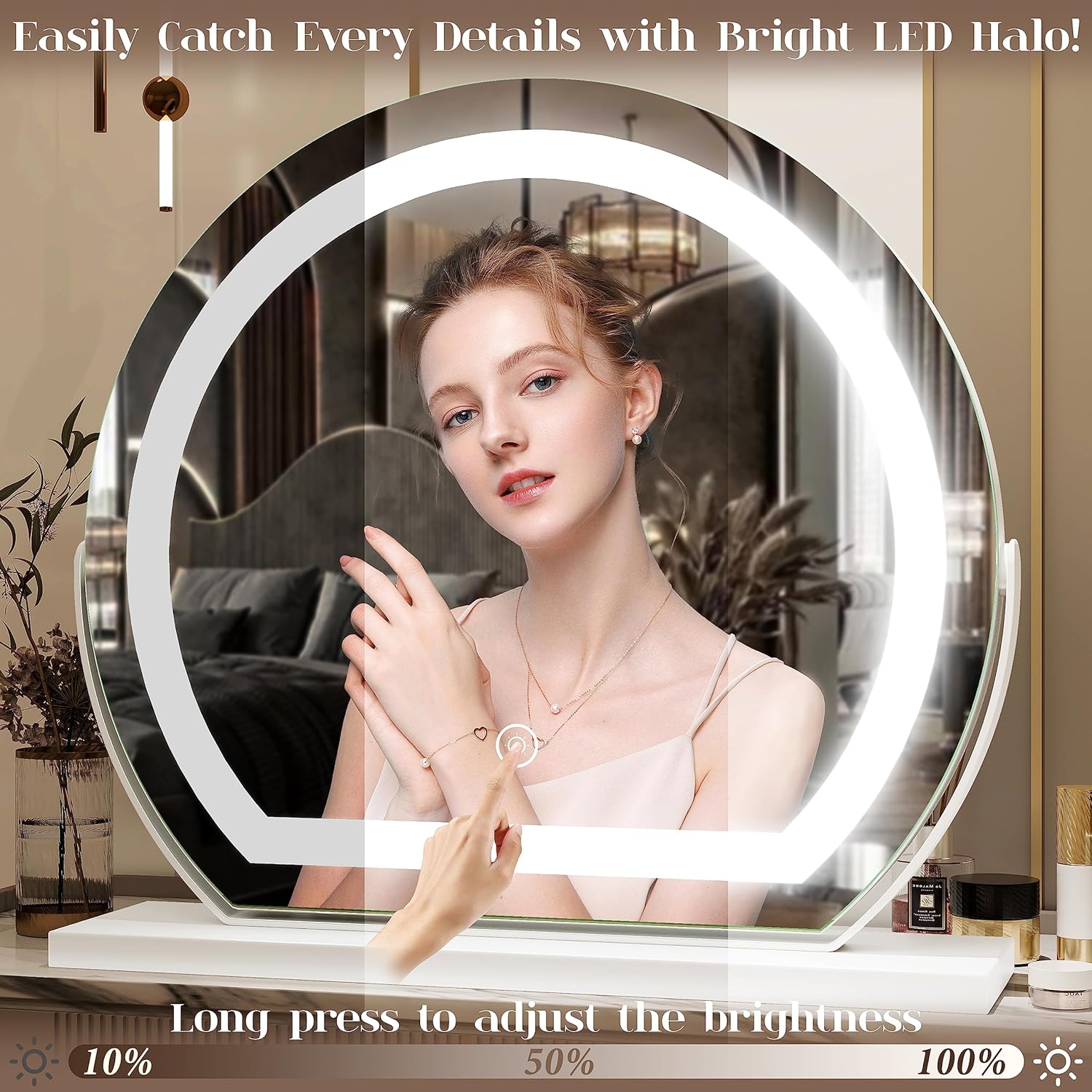 LED Vanity Mirror Flat Bottom Rounded thumbnail LED Vanity Mirror Flat Bottom Rounded thumbnail