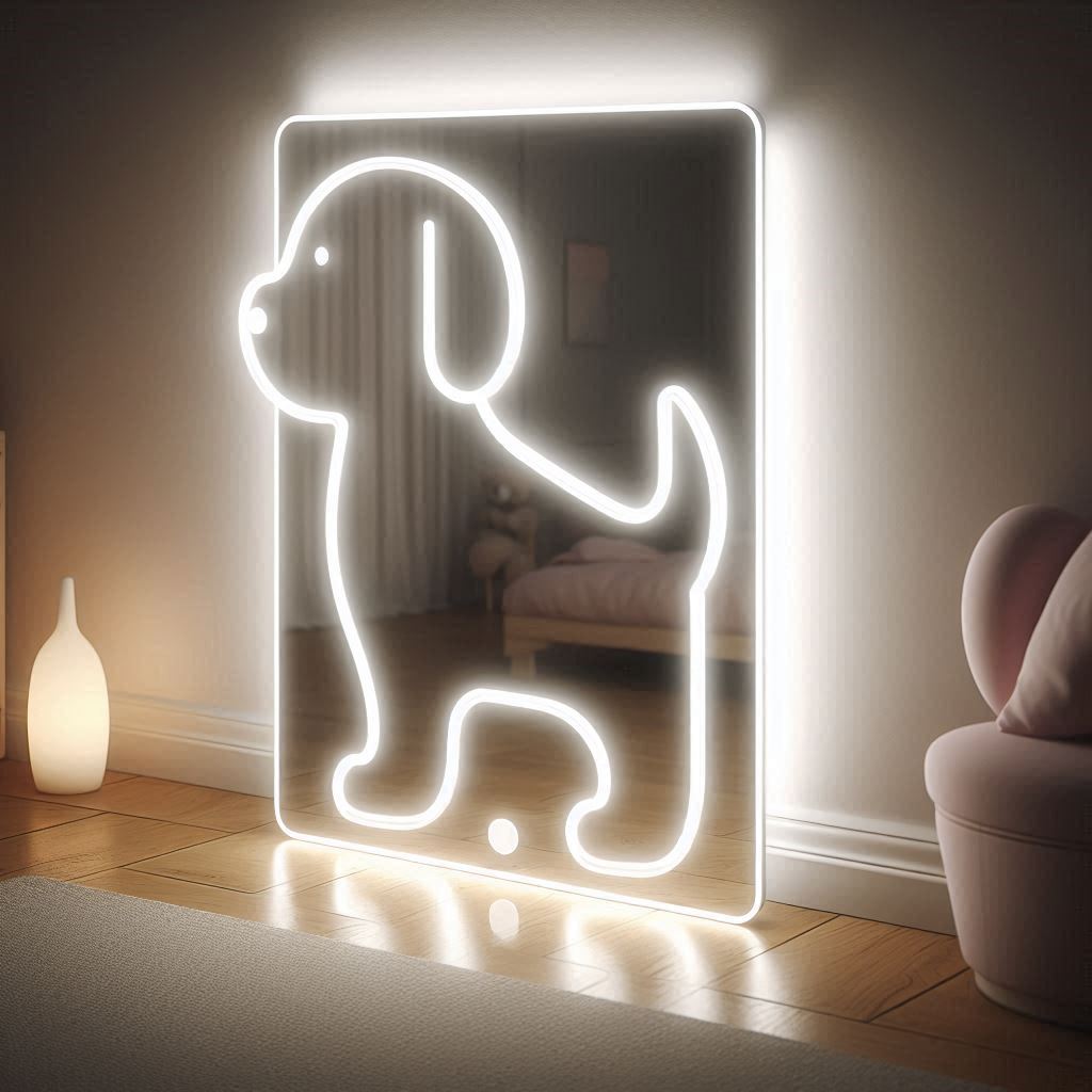 Puppy LED Mirror For kids with 3 Lights