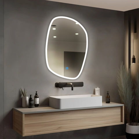 LED Bathroom Mirror - Warm White Light - Oval thumbnail LED Bathroom Mirror - Warm White Light - Oval thumbnail