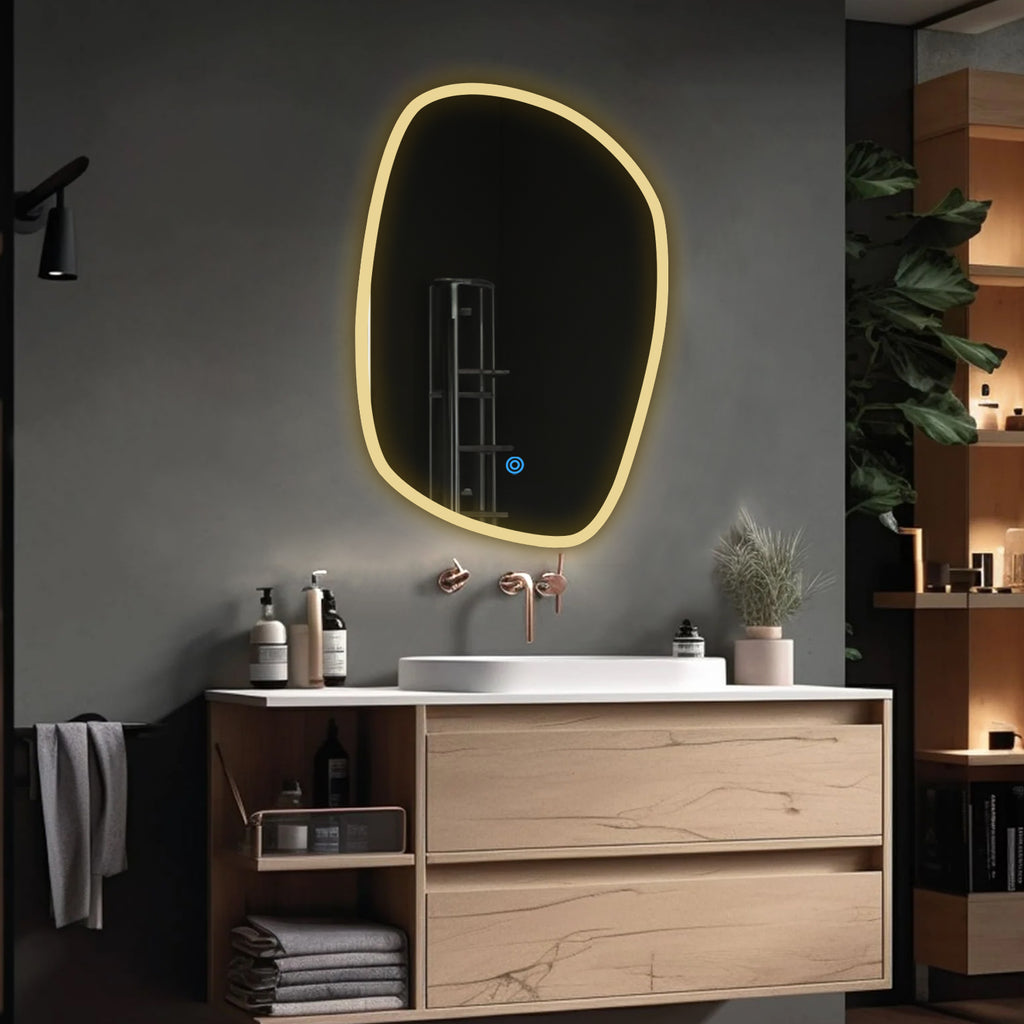 LED Bathroom Mirror - Warm White Light - Oval