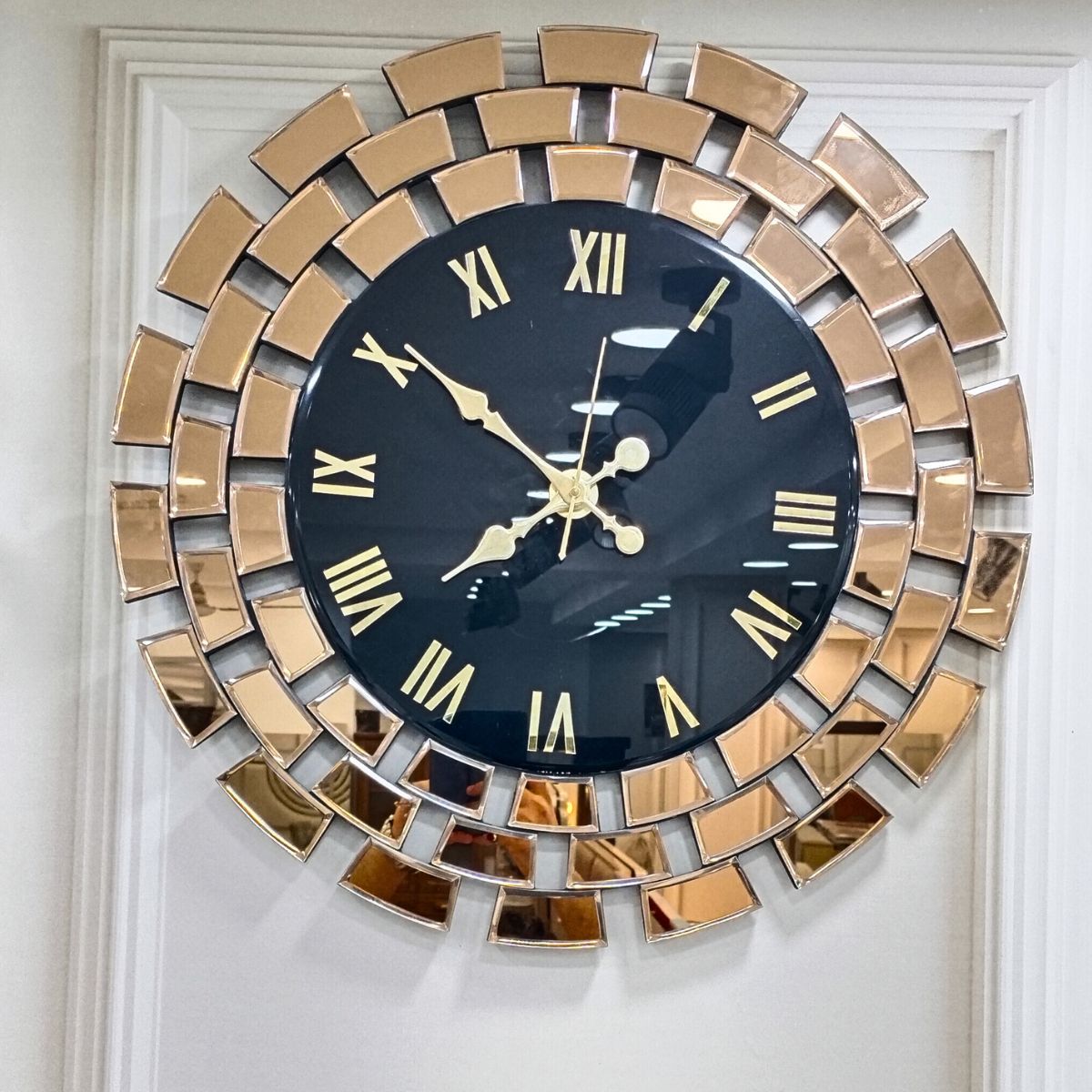 Gitti Style Mirror wall Clock Copper and Black Color (23x23) Inch Gitti Style Mirror wall Clock Copper and Black Color (23x23) Inch