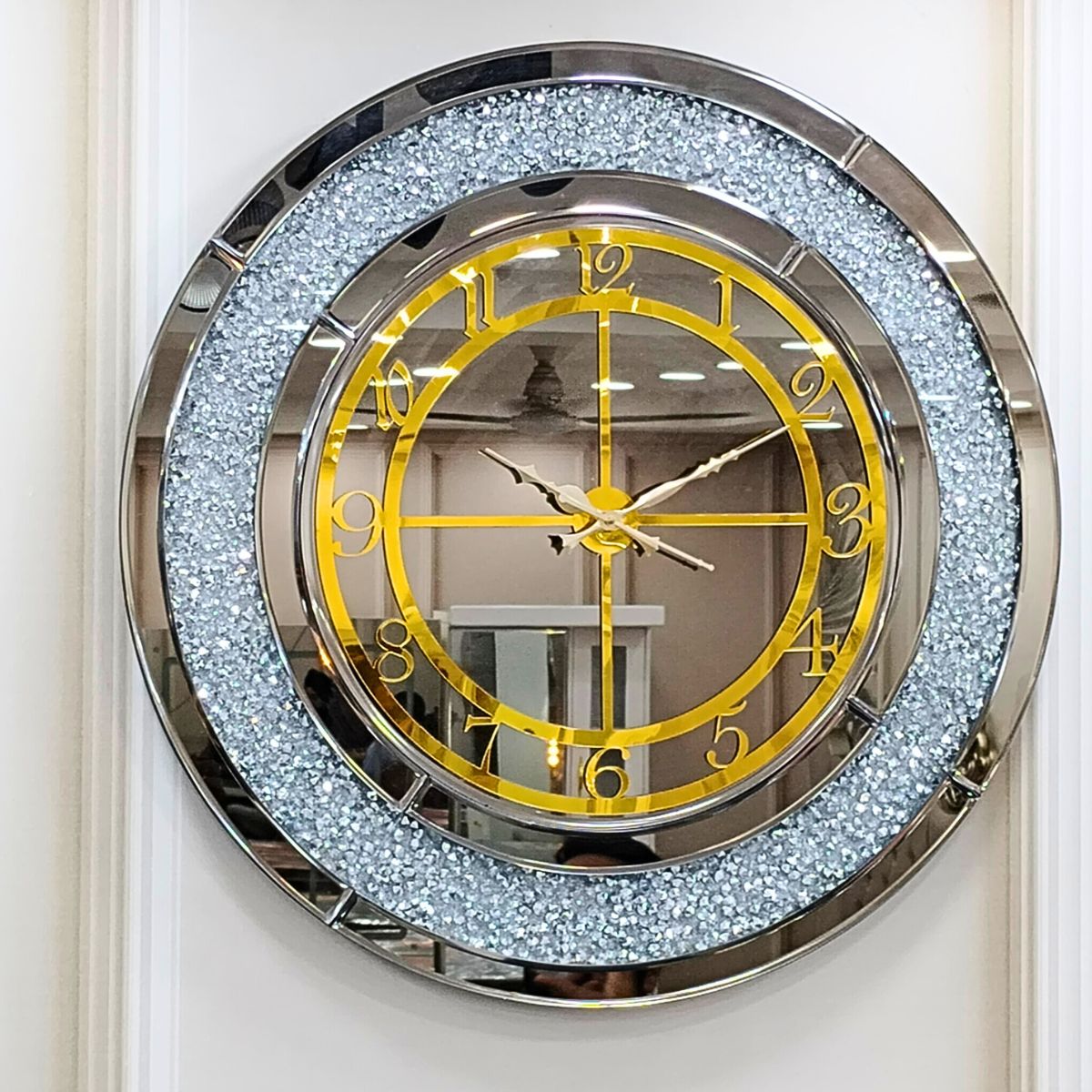  Silver & Gold Wall Clock With Roman Numerical Style thumbnail