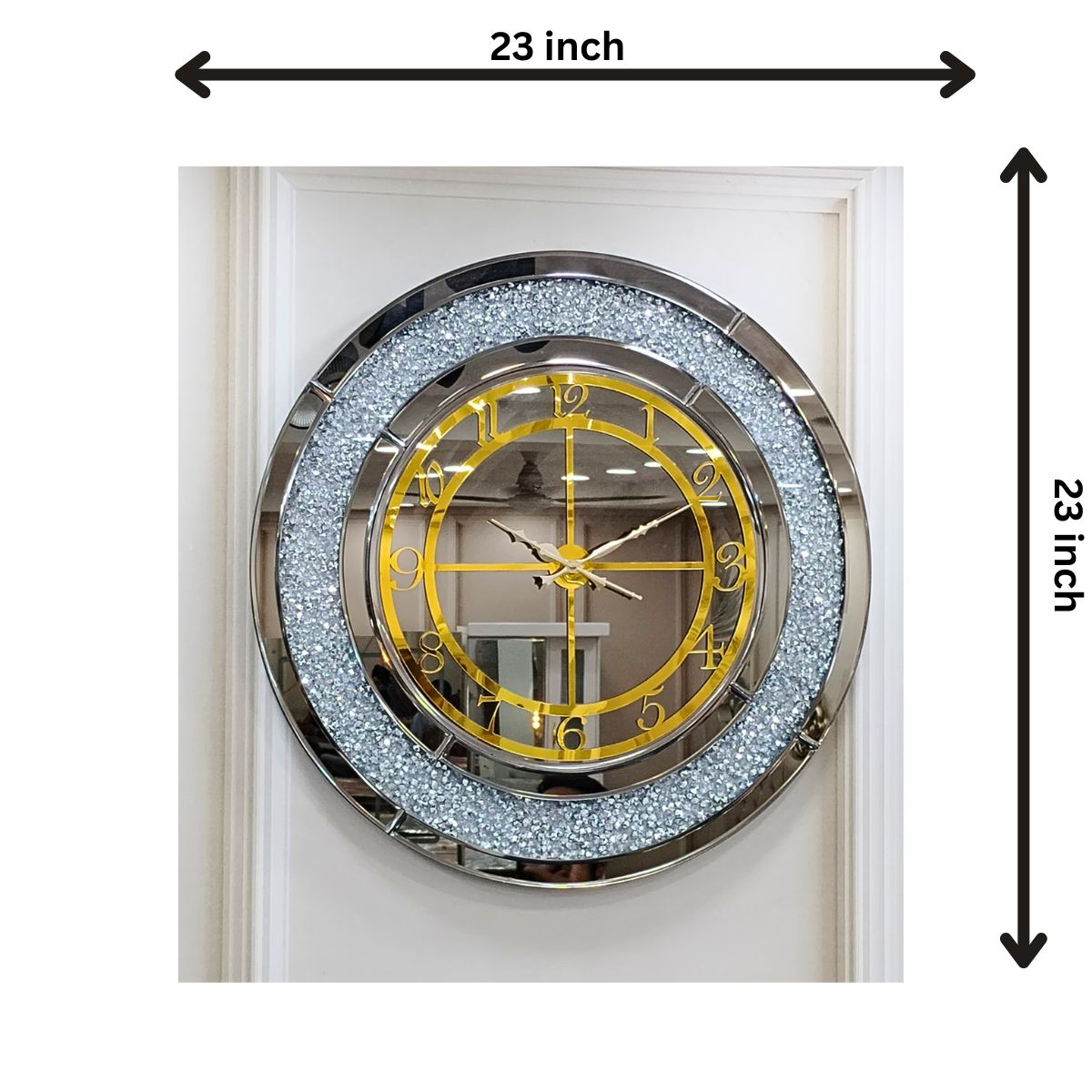  Silver & Gold Wall Clock With Roman Numerical Style thumbnail