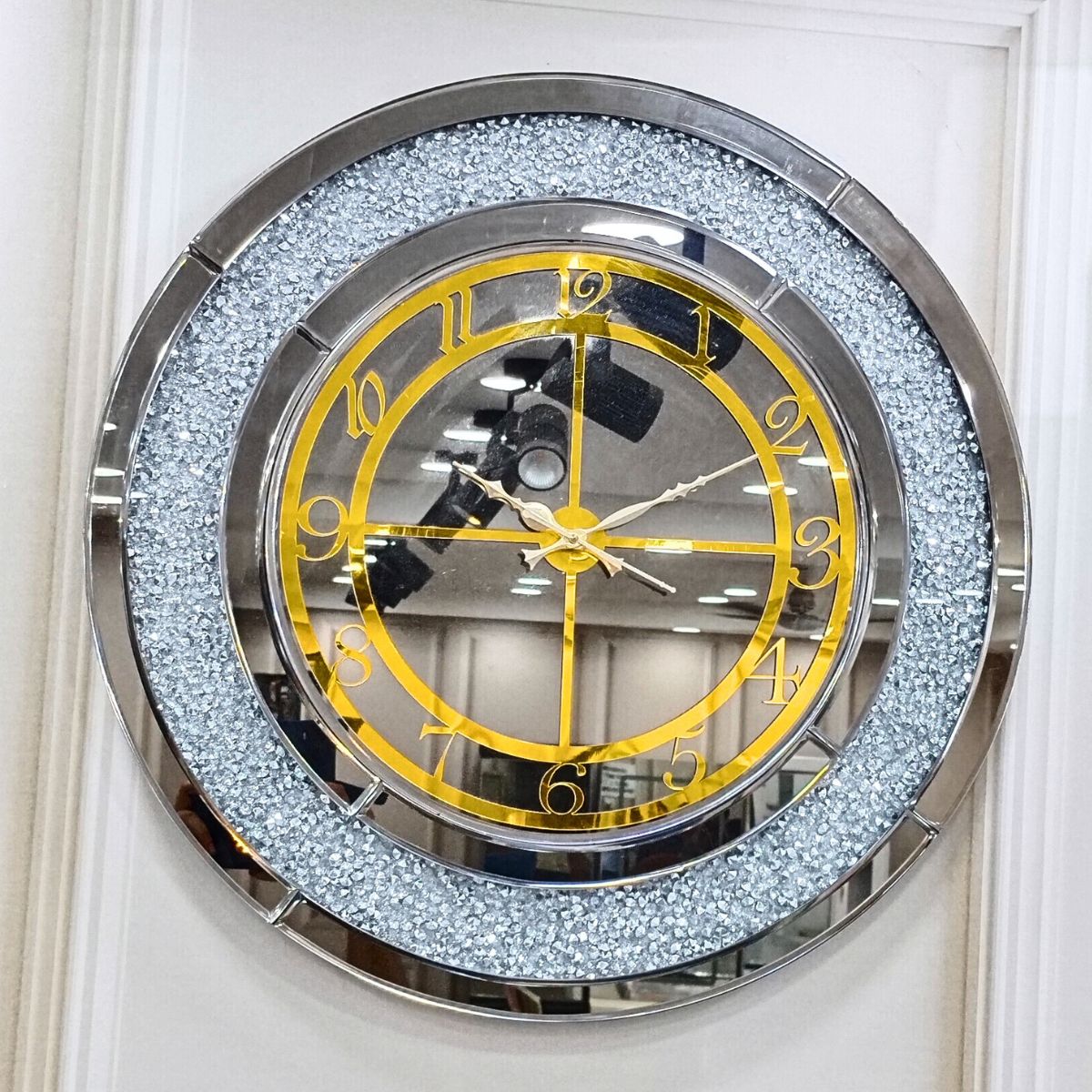  Silver & Gold Wall Clock With Roman Numerical Style