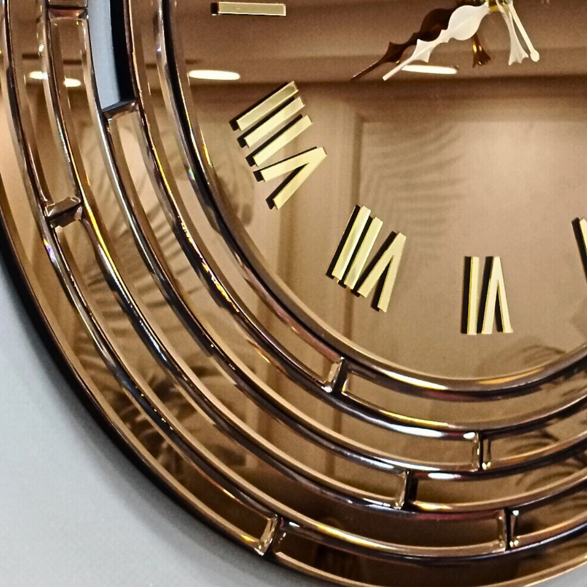 Half Moon Mirror Wall Clock Eclipse Style thumbnail