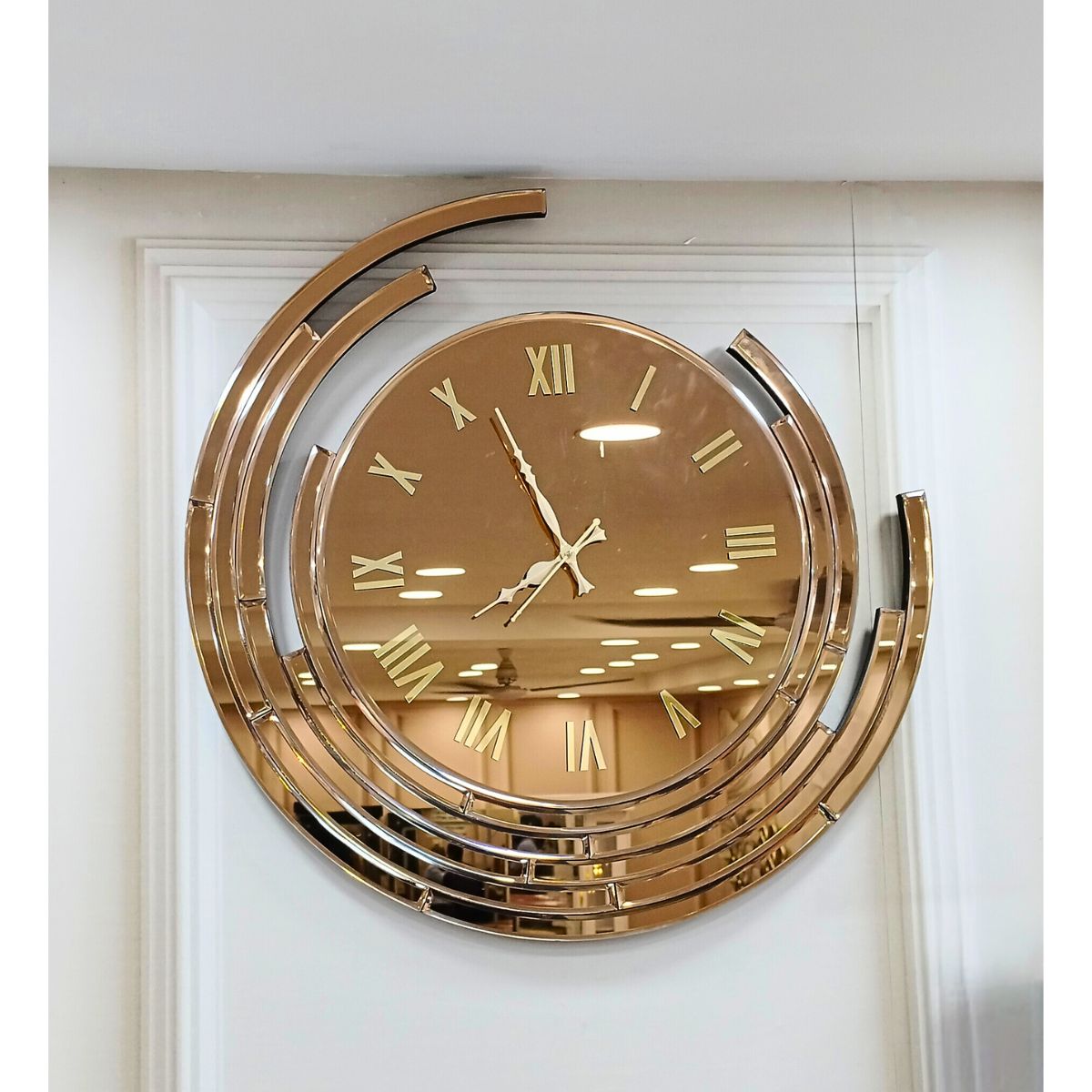 Half Moon Mirror Wall Clock Eclipse Style Half Moon Mirror Wall Clock Eclipse Style