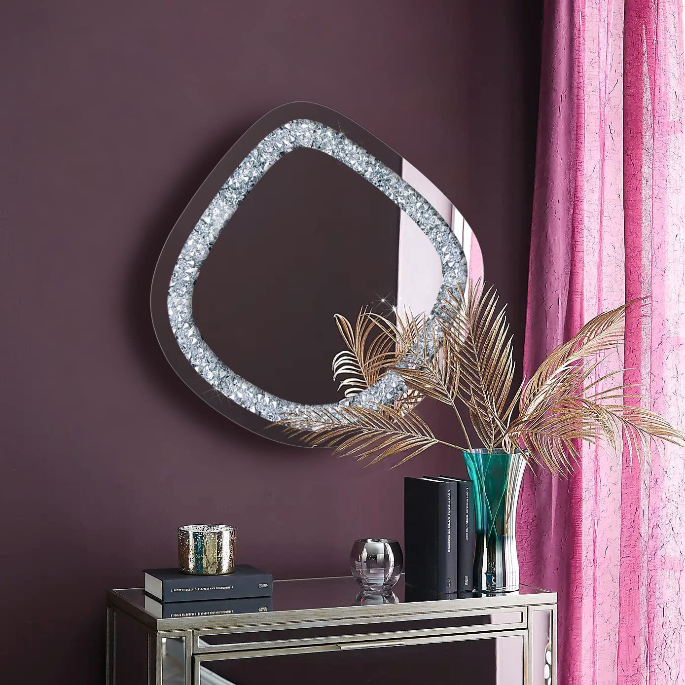 Diamond-Inspired Crystal Wall Mirror Glamorous Home Design thumbnail