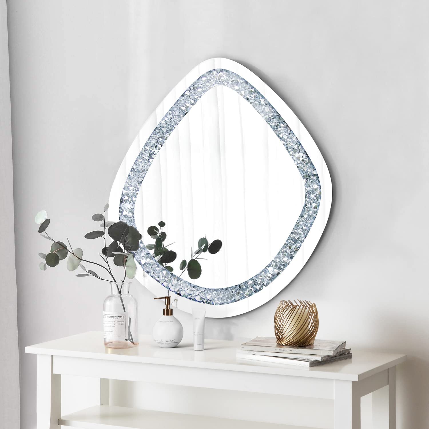 Diamond-Inspired Crystal Wall Mirror Glamorous Home Design thumbnail