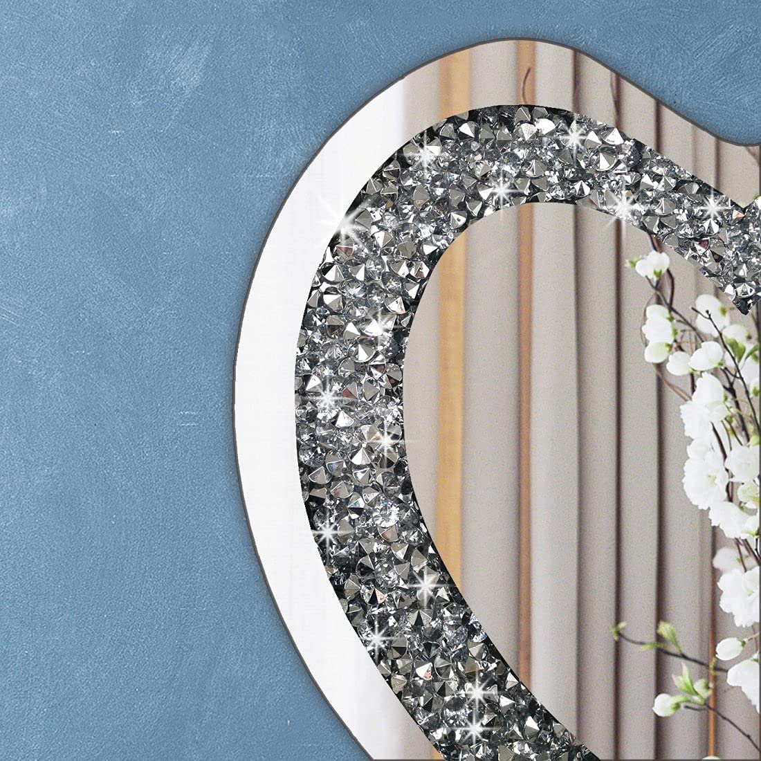  Sparkling Diamond Crystal Heart Design Wall Mirror  thumbnail