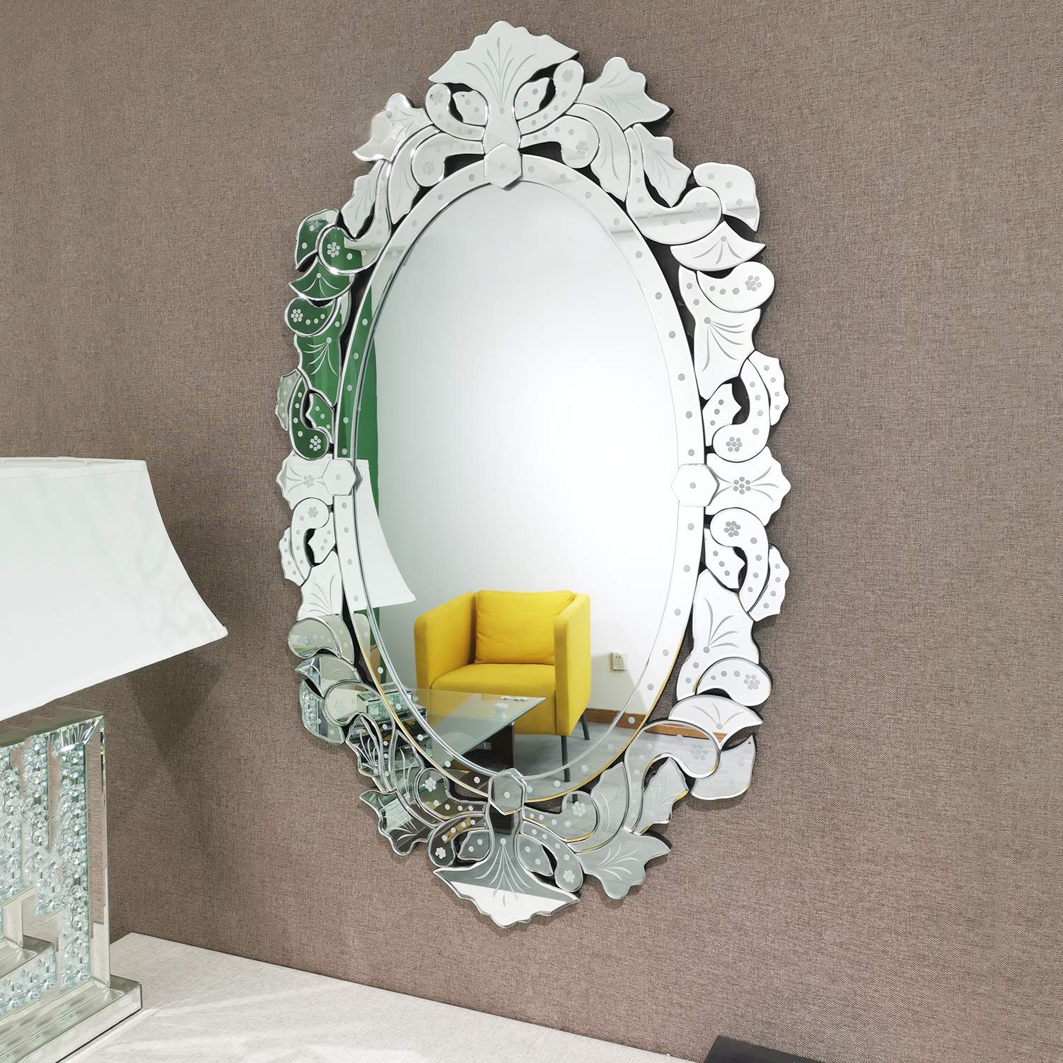  Handcrafted Venetian Oval Decorative Wall Mirror