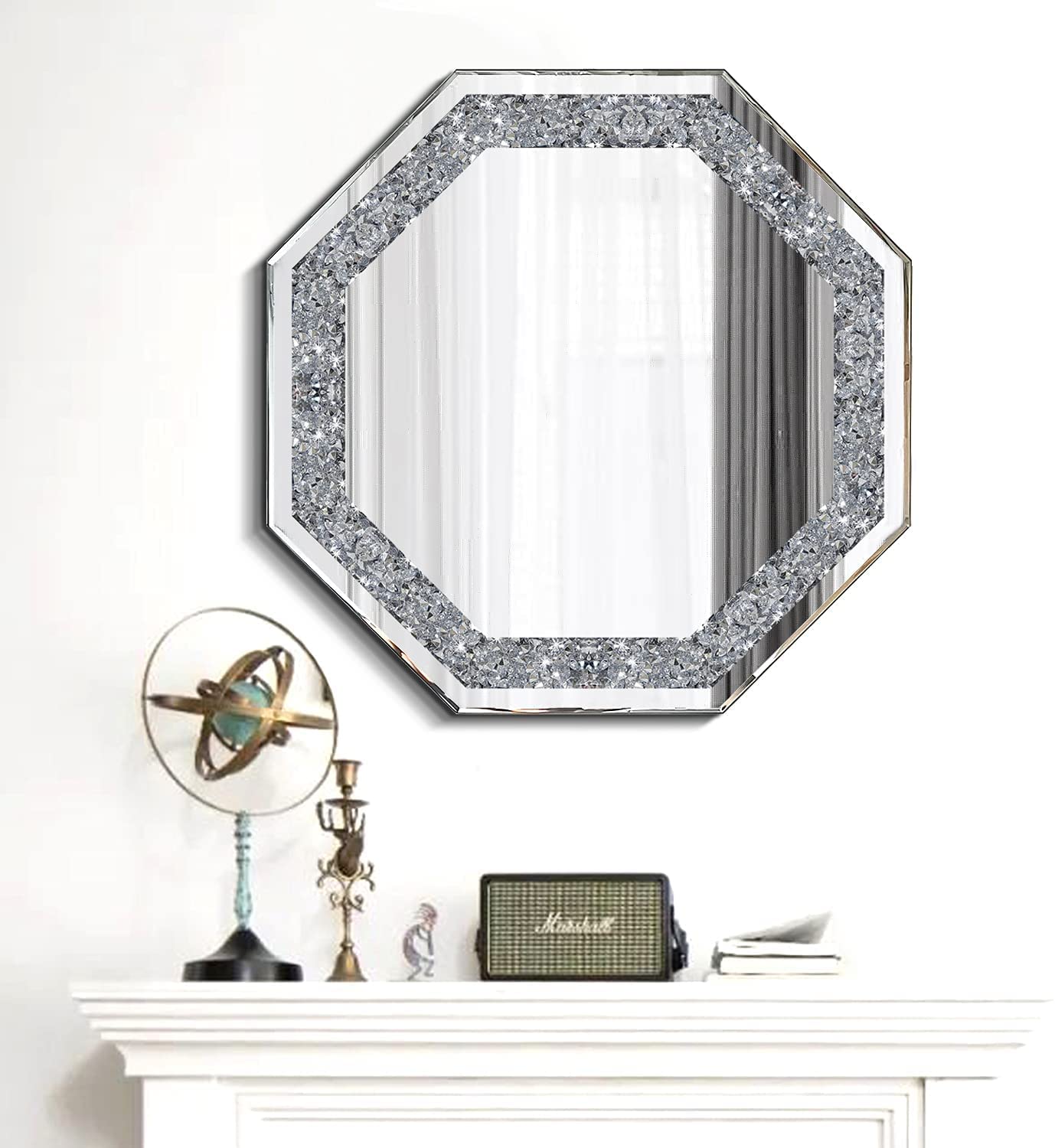 Shiny Diamond Octagonal Crystal Wall Mirror thumbnail Shiny Diamond Octagonal Crystal Wall Mirror thumbnail