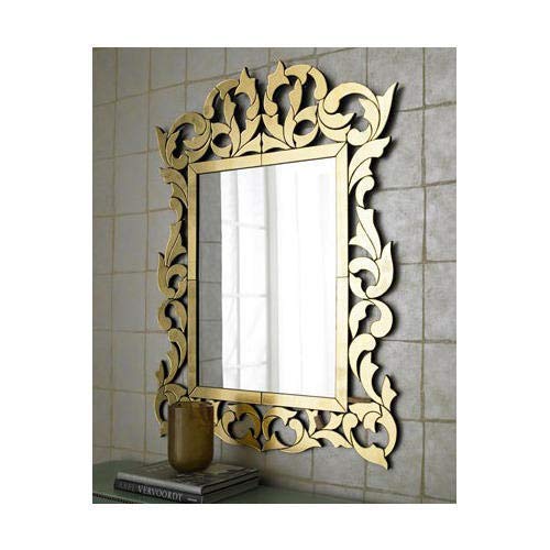 Artisan Venetian Glass Wall Mirror Golden Color  48X36