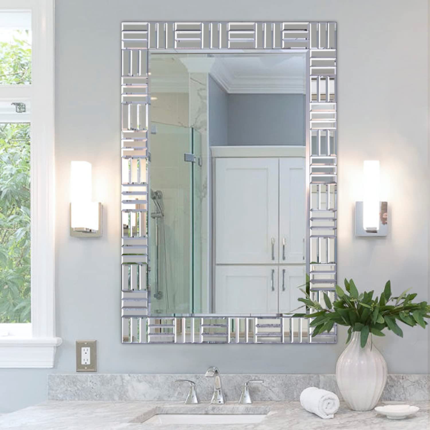 Elegant Rectangular Venetian Wall Mirror – 36″x24″ Inch