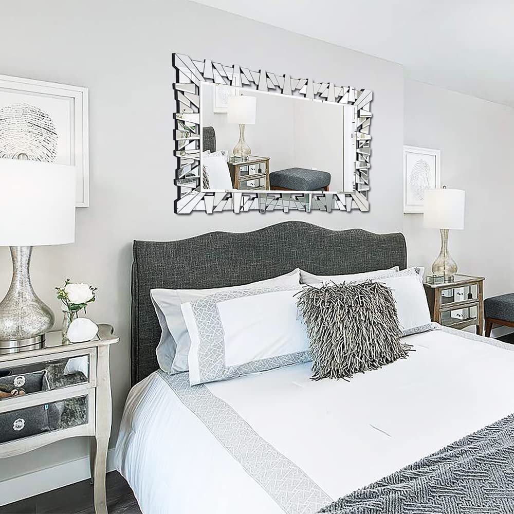 Modern Rectangular Venetian Mirror  Perfect for Any Space (36″X24″) thumbnail