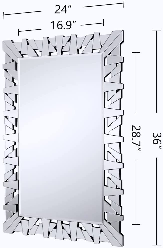 Modern Rectangular Venetian Mirror  Perfect for Any Space (36″X24″) thumbnail