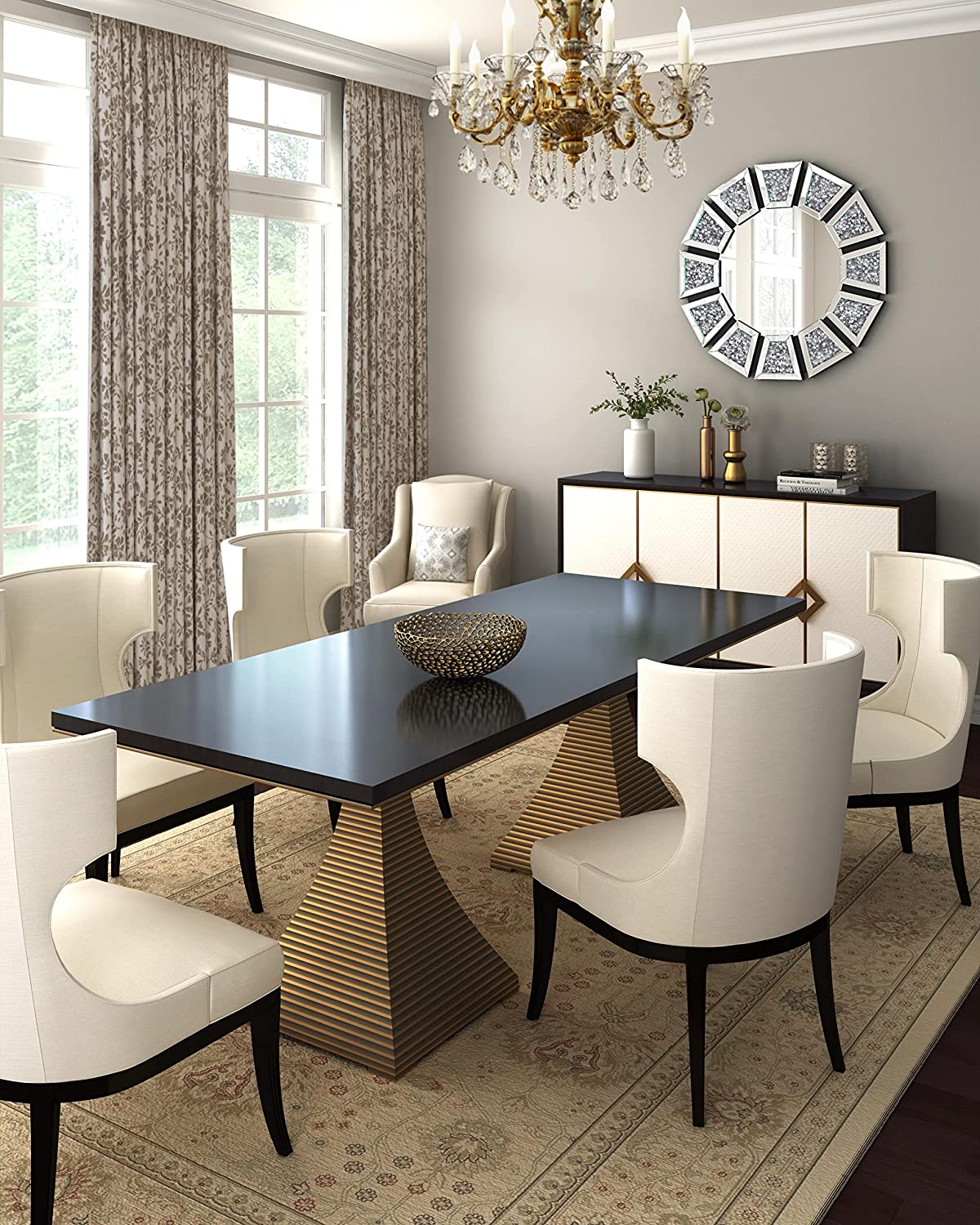 Handcrafted Venetian Crystal Wall Mirror 31.5″ Inch Diameter thumbnail