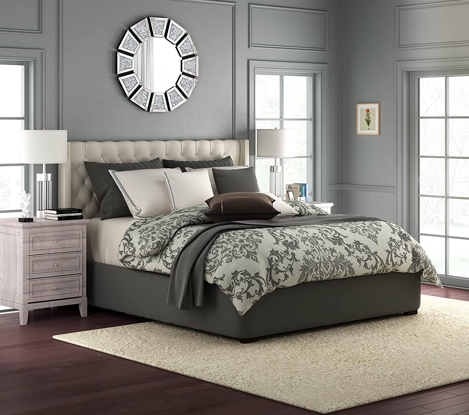 Handcrafted Venetian Crystal Wall Mirror 31.5″ Inch Diameter thumbnail