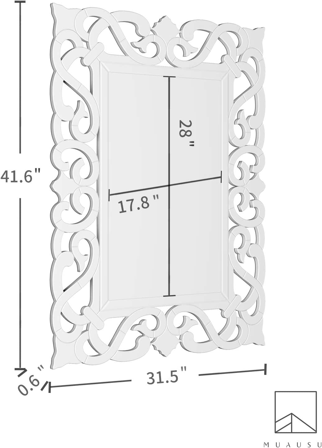Luxury Home Décor Venetian Crystal Wall Mirror 42X32 inches thumbnail